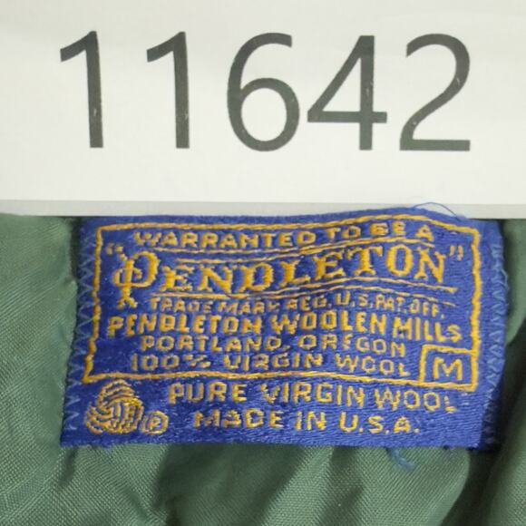 VTG Pendleton Mens M Shirt Virgin Wool Stewart Dress Tartan Plaid Loop Collar - Picture 12 of 12